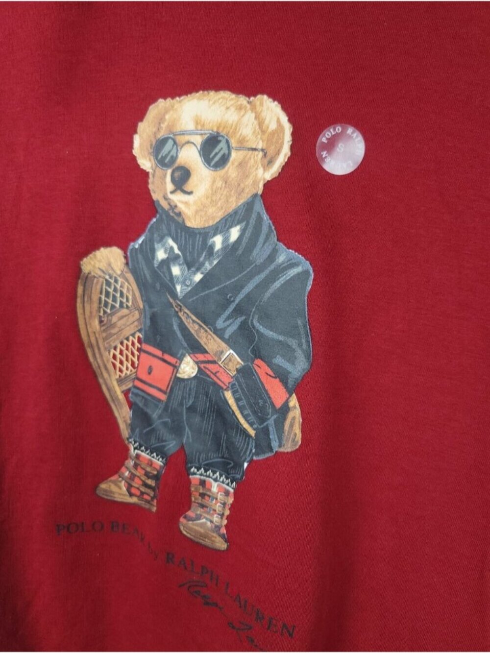 New Polo Ralph Lauren Bear Long Sleeve Hooded Shirt Men's Size Small Preppy Prep - Picture 4 of 14